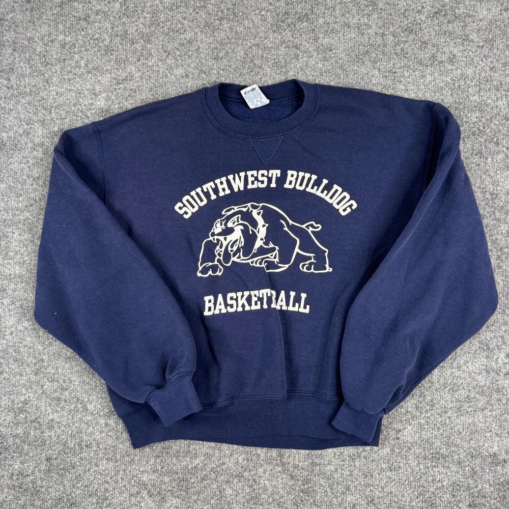 Russell Athletic Sweatshirt Mens Size L Navy Southwest Bulldog Basketball USA